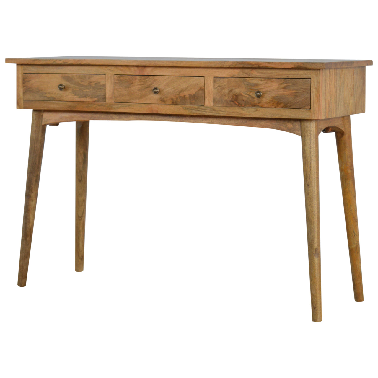 Solid Mango Wood Console Table With 3 Drawers - Lincoln