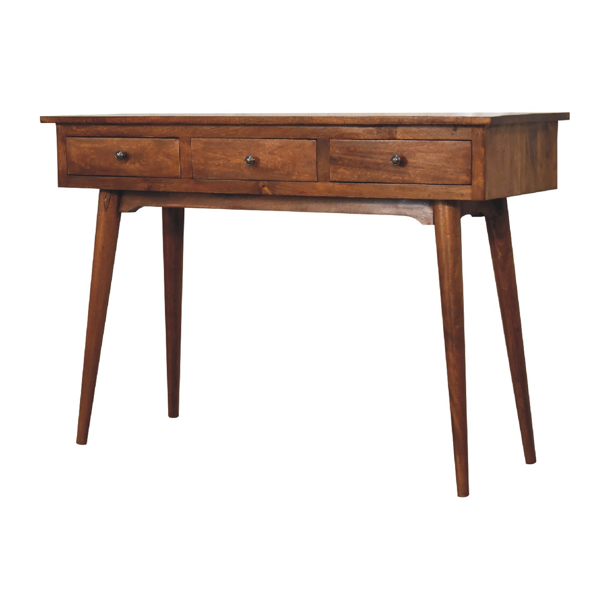 Solid Mango Wood Console Table With 3 Drawers - Lincoln