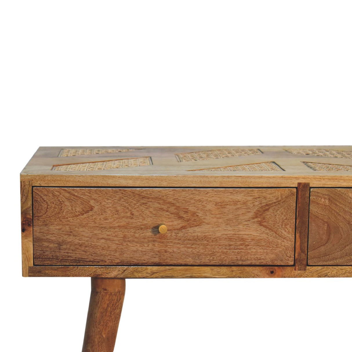 Solid Mango Wood Console Table Aztec With 2 Drawers - Larissa