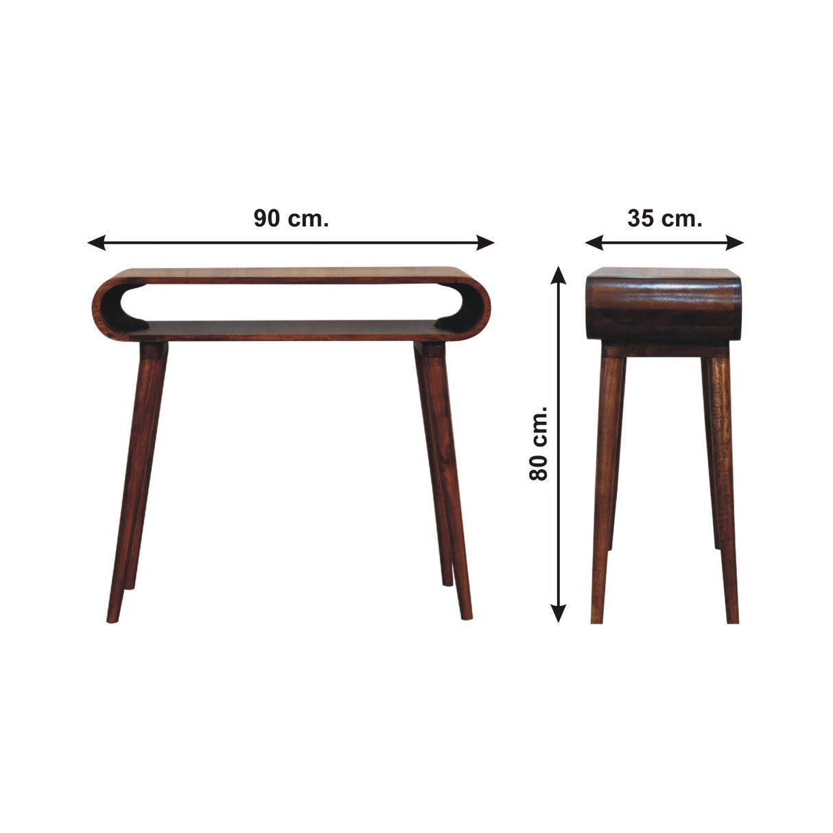 Solid Mango Wood Console Table in Nordic Style - Amaya