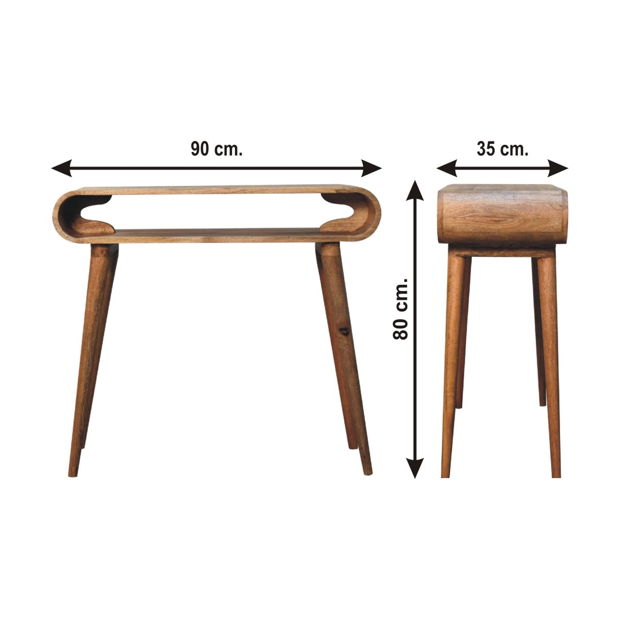 Solid Mango Wood Console Table in Nordic Style - Amaya