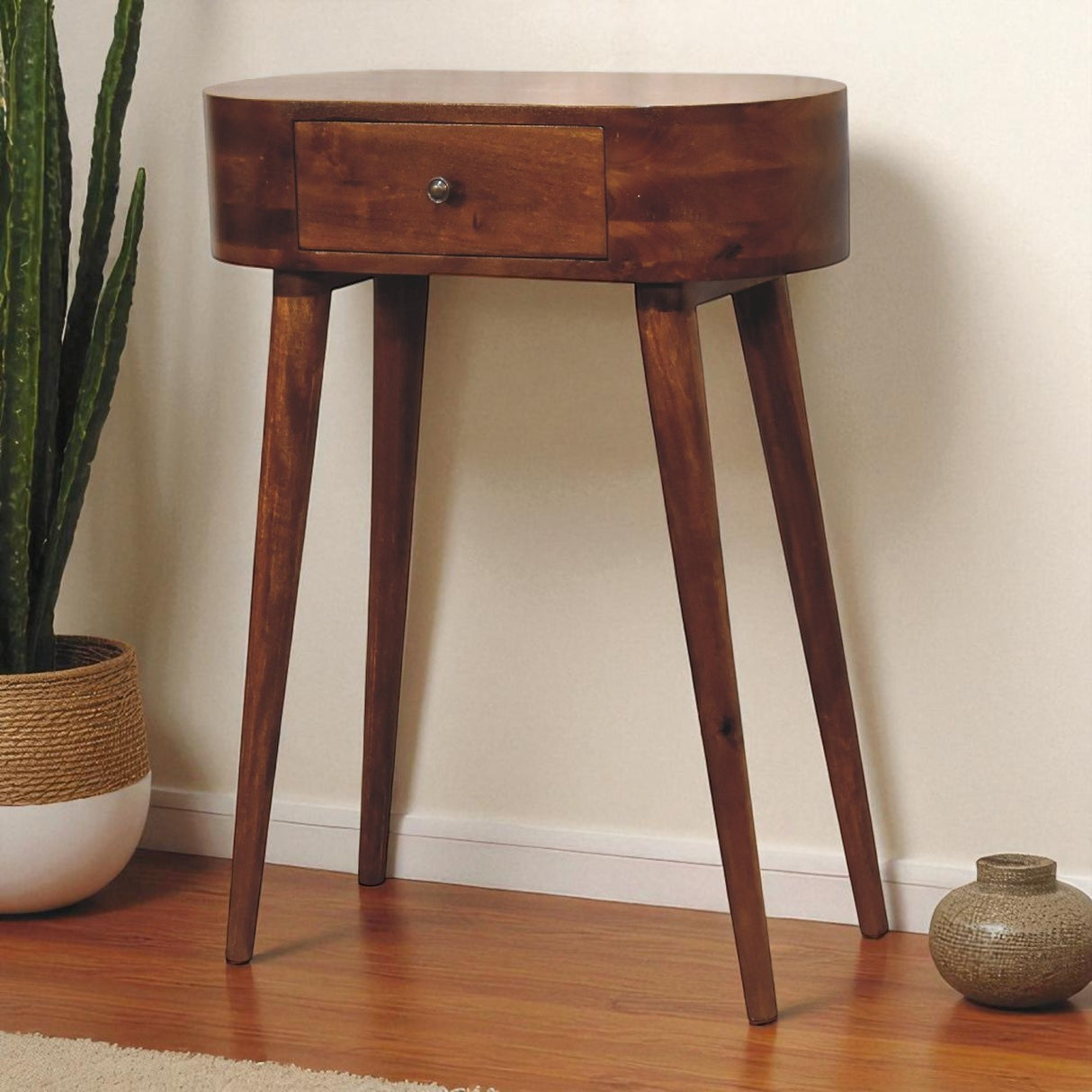 Solid Mango Wood Console Table Mini With 1 Drawer - Albion