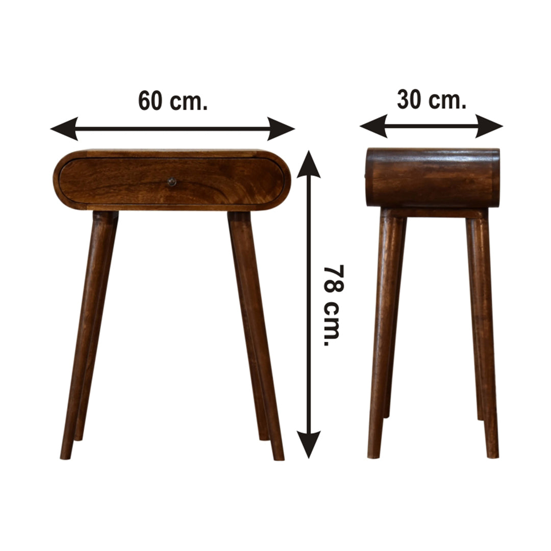 Solid Mango Wood Console Table Mini With 1 Drawer - London