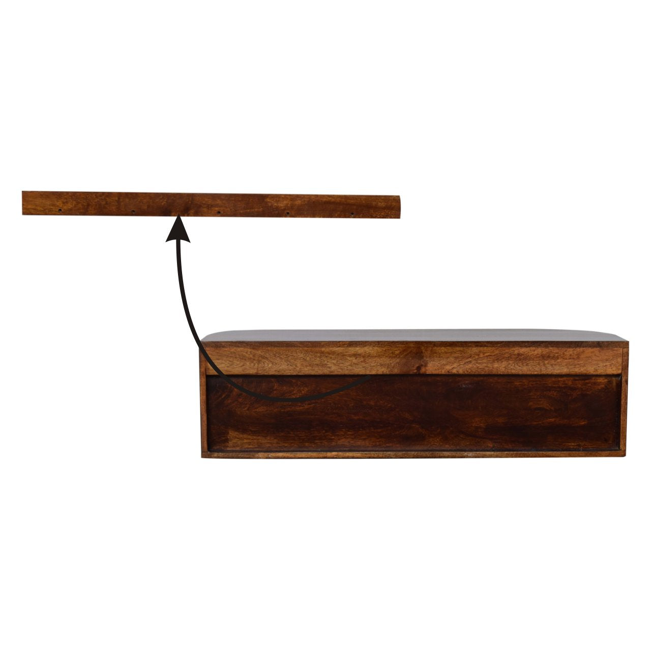 Solid Mango Wood Console Table Wall Mounted With 2 Doors - Birmingham