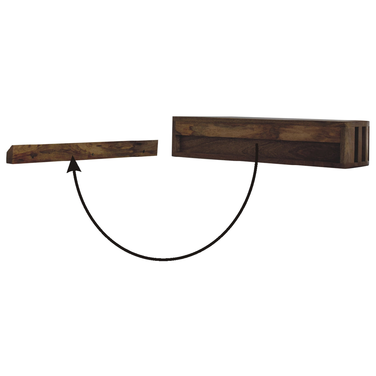 Solid Mango Wood Console Table Wall Mounted - Ariella