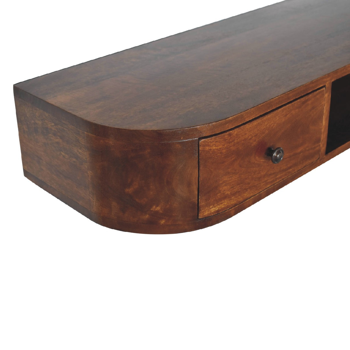 Solid Mango Wood Console Table Wall Mounted With 2 Drawers - Lunar