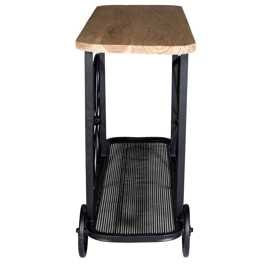 Solid Mango Wood Console Table With Metal Base - Craft