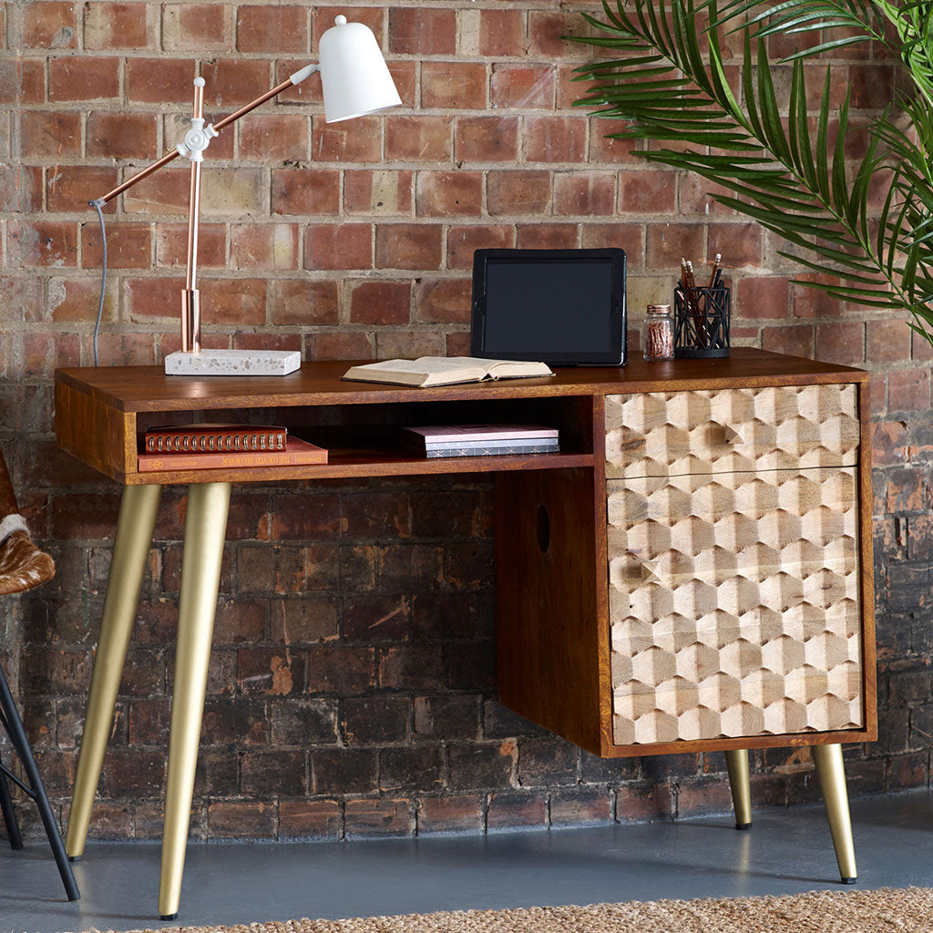 Solid Mango Wood Desk for Home And Office - Edison