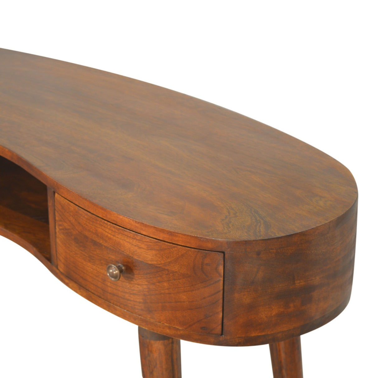 Solid Mango Wood Desk for Home in Wave Shape - Birmingham