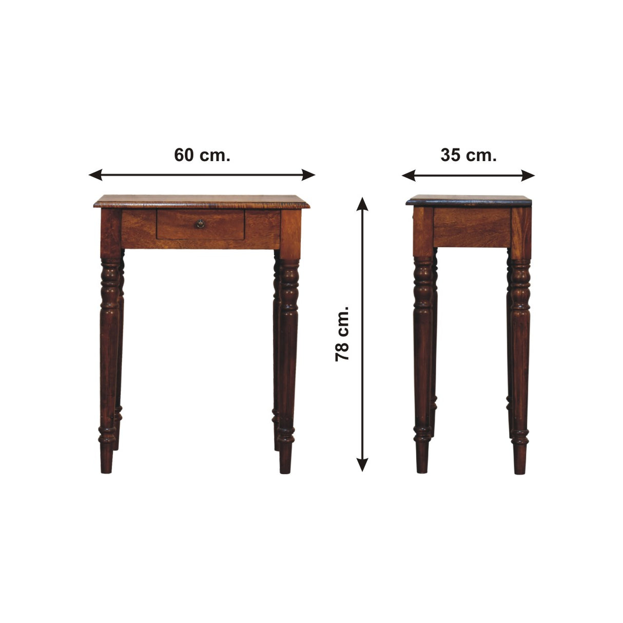 Solid Mango Wood Desk for Home With Turned Leg - Birmingham