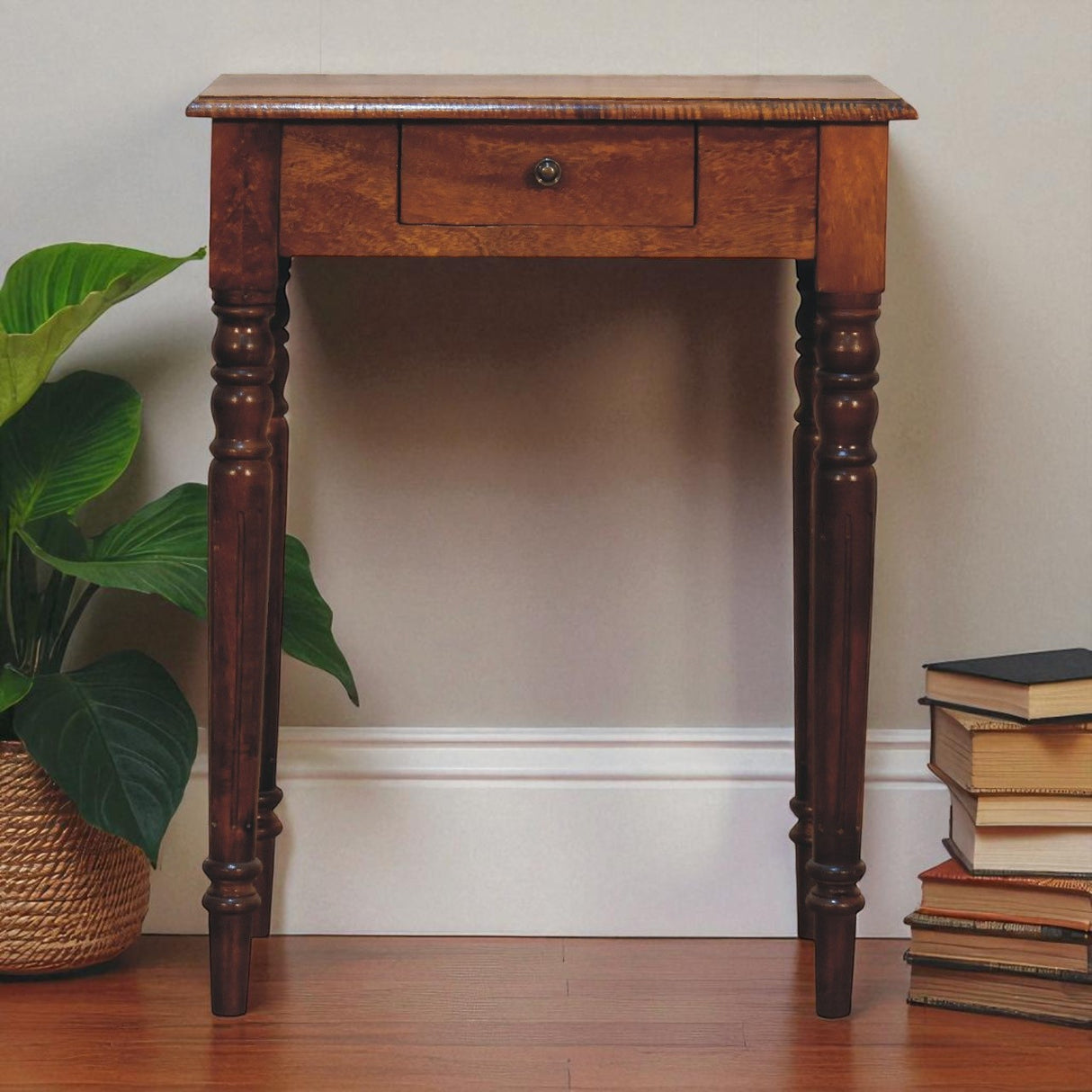 Solid Mango Wood Desk for Home With Turned Leg - Birmingham