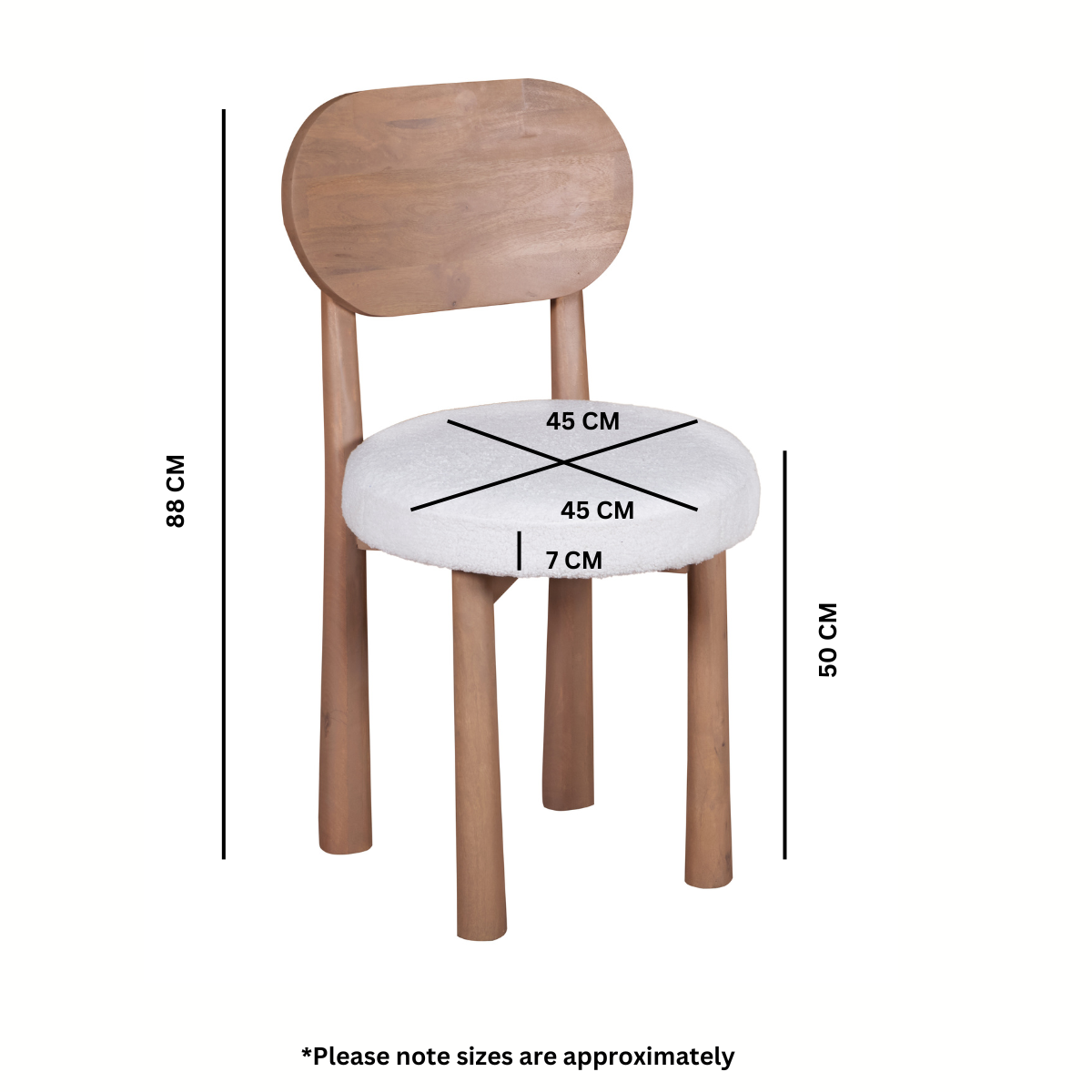 Solid Mango Wood Dining Chairs in Set Of 2 - Indus