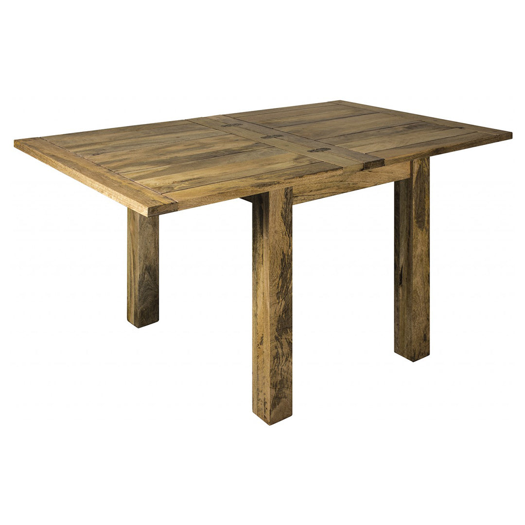 Solid Mango Wood Dining Table for 4 to 6 People Rectangular Butterfly Extending - Granary