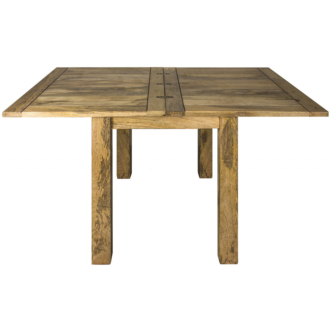 Solid Mango Wood Dining Table for 4 to 6 People Rectangular Butterfly Extending - Granary