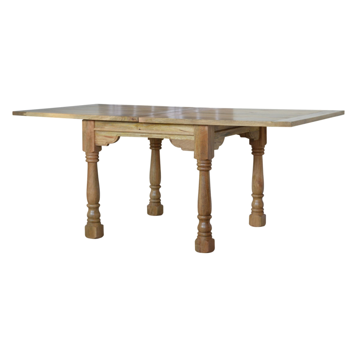 Solid Mango Wood Dining Table for 4 to 6 People Square Butterfly Extending - Granary