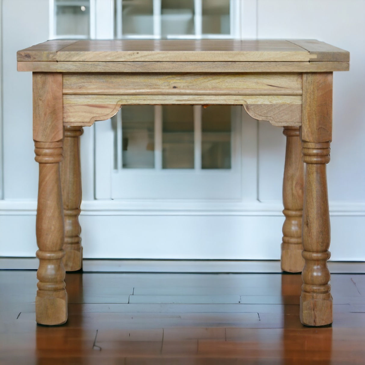 Solid Mango Wood Dining Table for 4 to 6 People Square Butterfly Extending - Granary