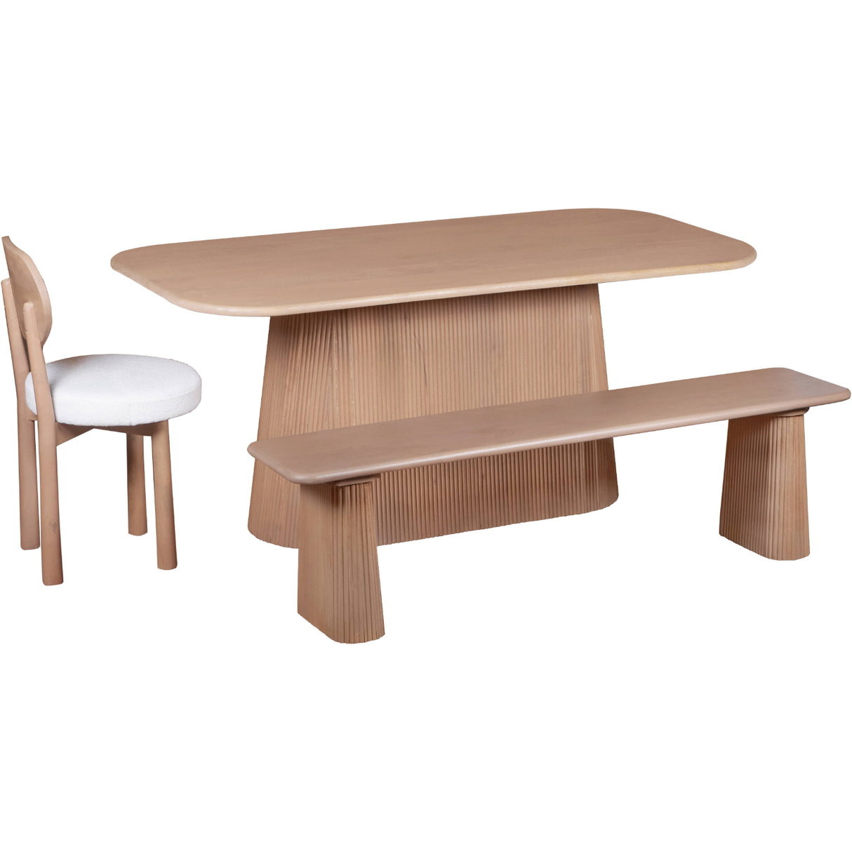 Solid Mango Wood Dining Table for 6 to 8 People Rectangular - Indus
