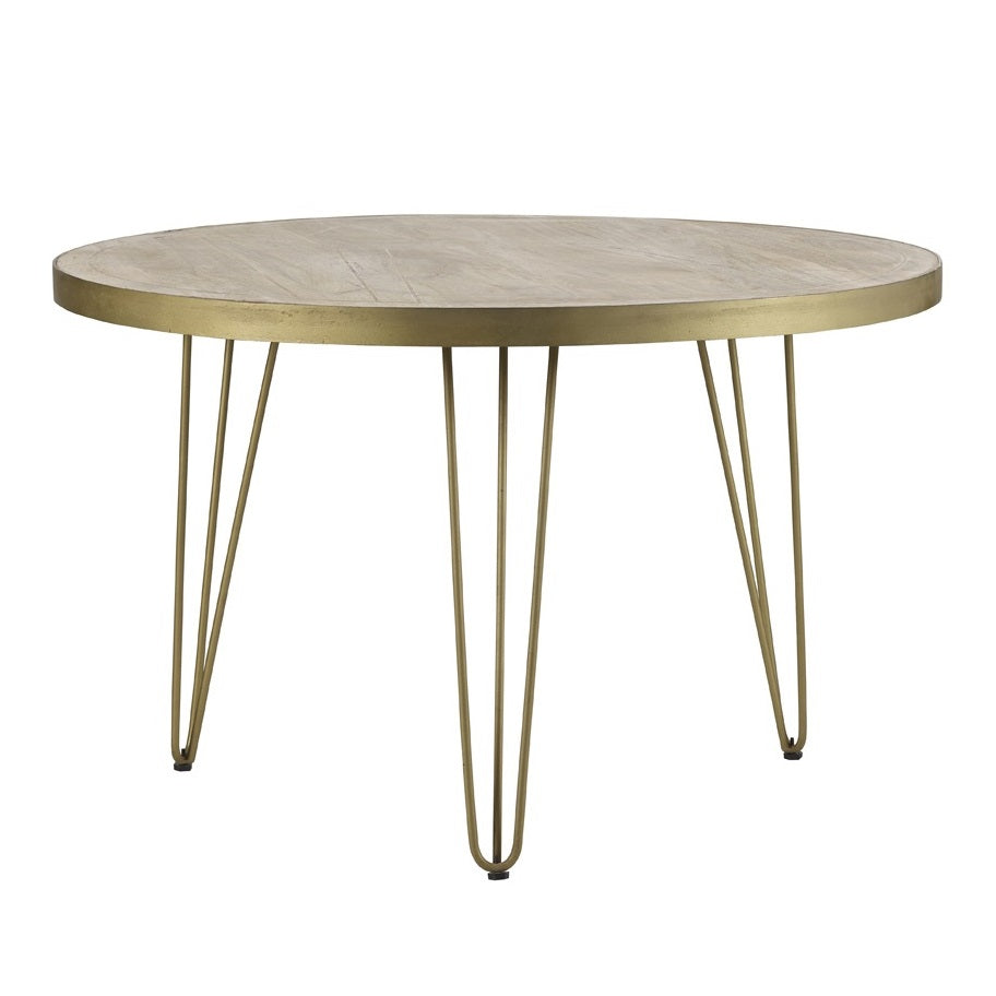 Solid Mango Wood Dining Table for 4 People - Light Gold