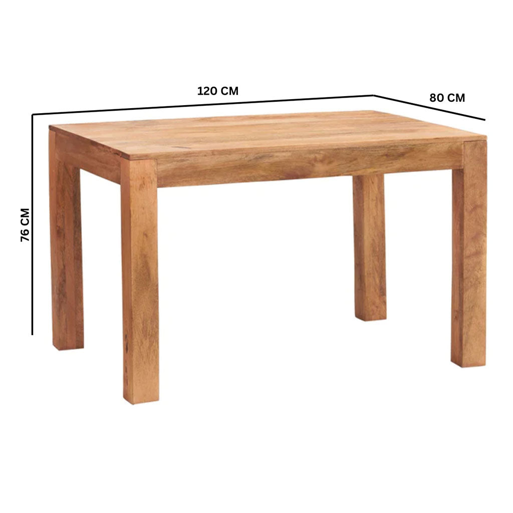 Solid Mango Wood Dining Table for 4 People - Toko
