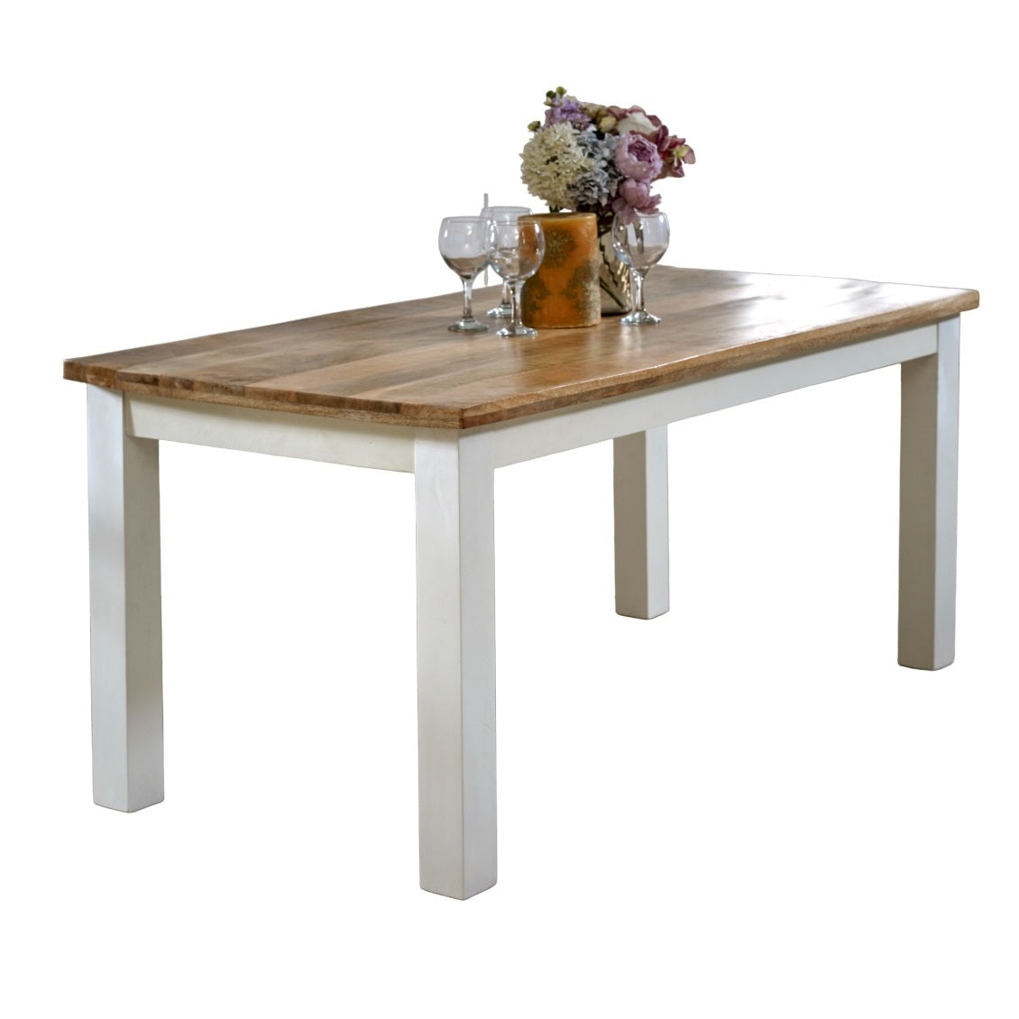 Solid Mango Wood Dining Table for 4 to 6 People - Alfie