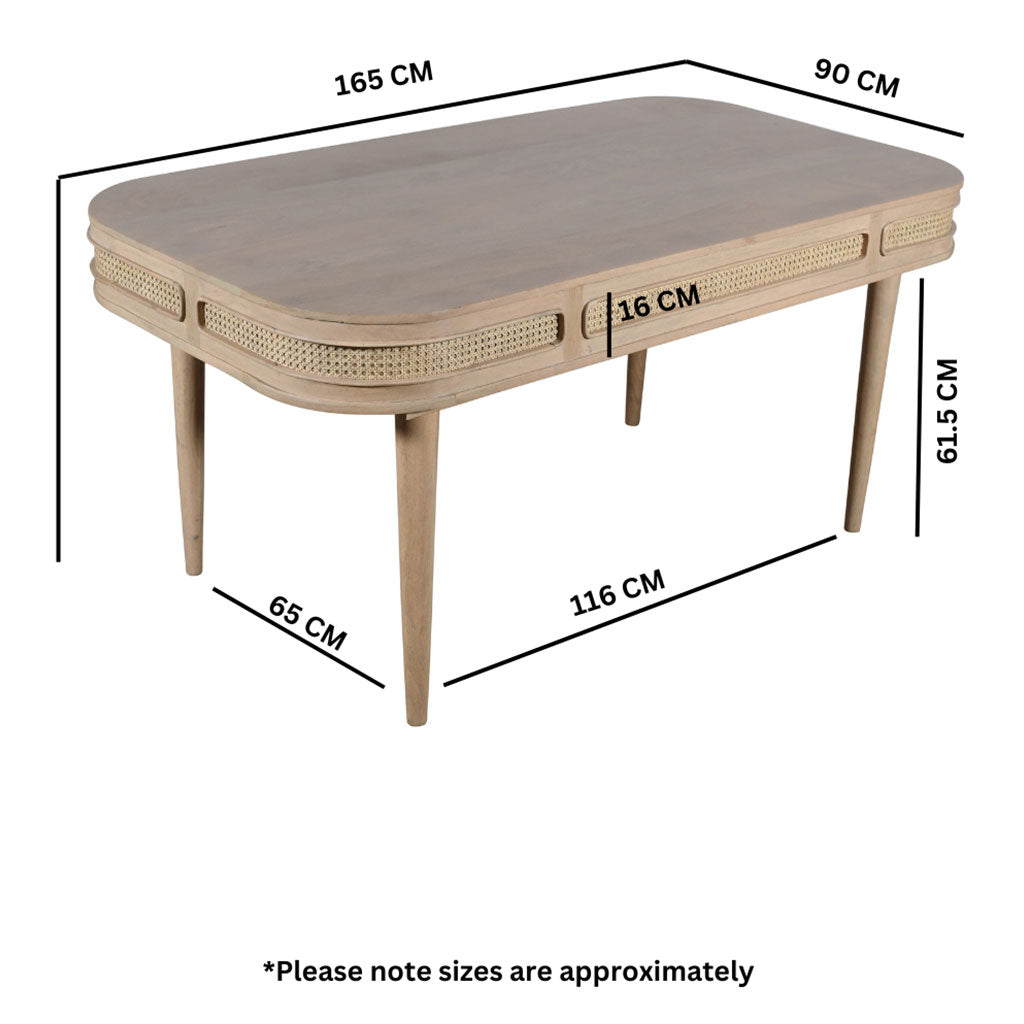 Solid Mango Wood Dining Table for 6 People - Valencia