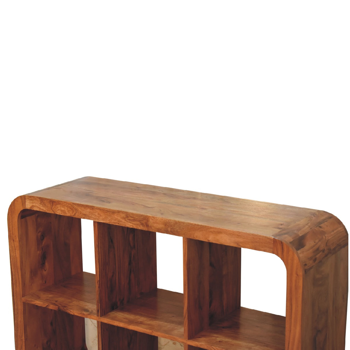 Solid Mango Wood Shelving Unit With 6 Open Compartments - Darcy