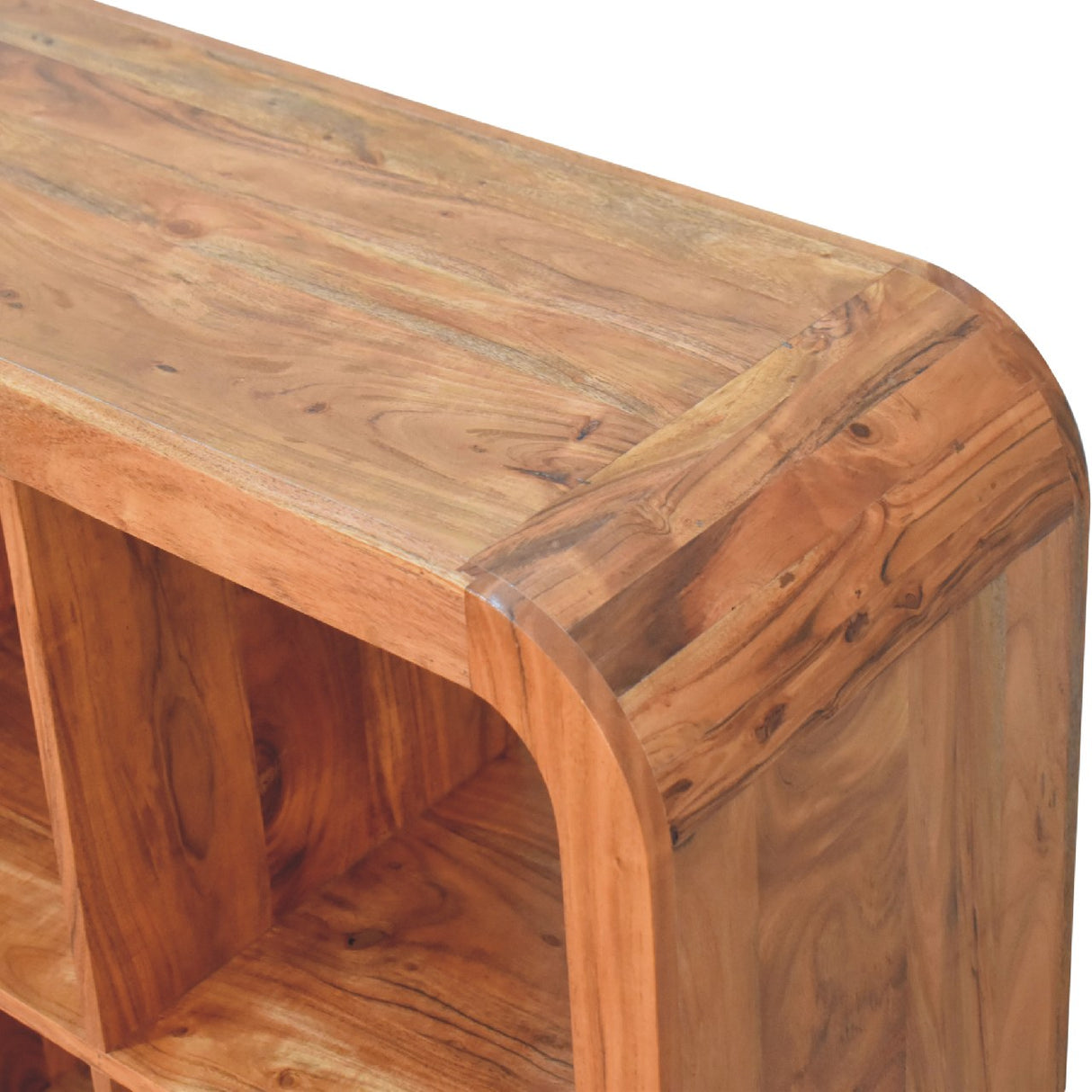 Solid Mango Wood Shelving Unit With 6 Open Compartments - Darcy