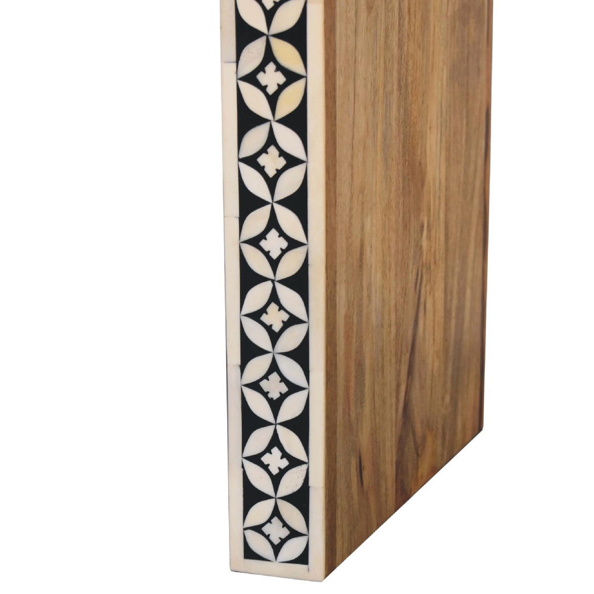 Solid Mango Wood End Table In Bone Inlay - Edessa
