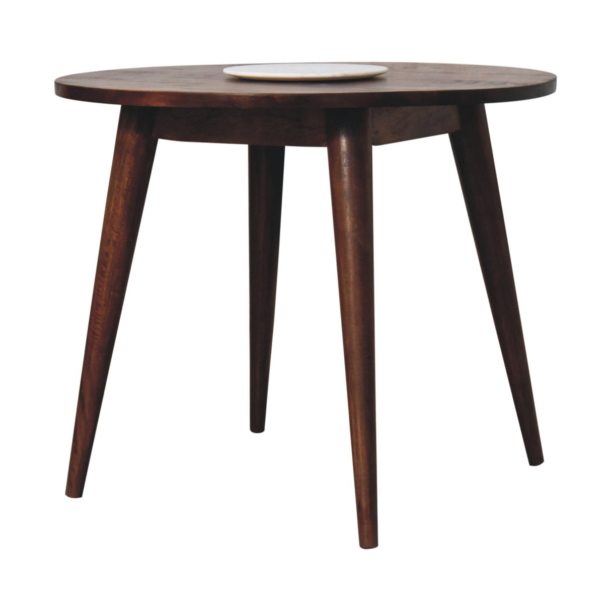 Solid Mango Wood End Table Round Nordic - Birmingham