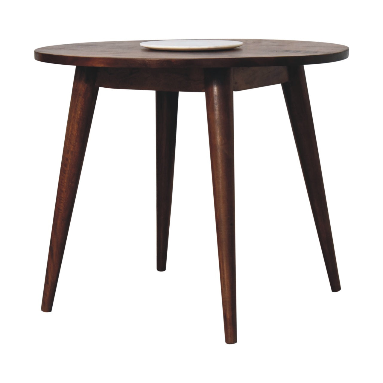 Solid Mango Wood End Table Round Nordic - Birmingham