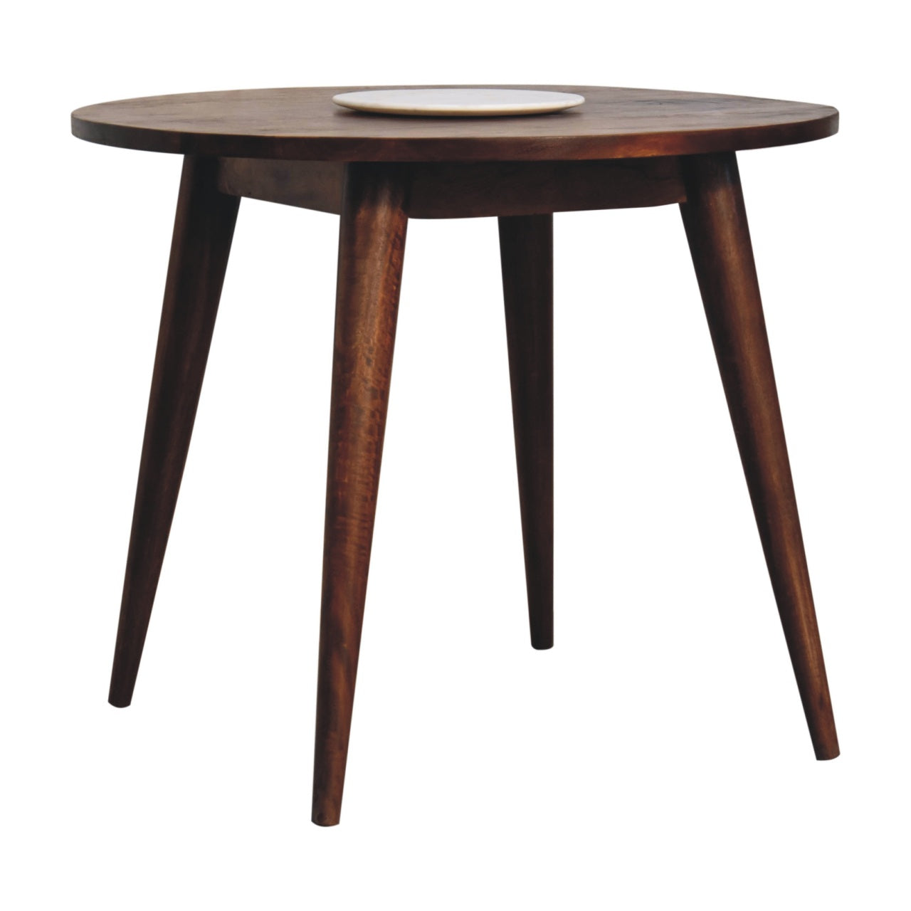 Solid Mango Wood End Table Round Nordic - Birmingham