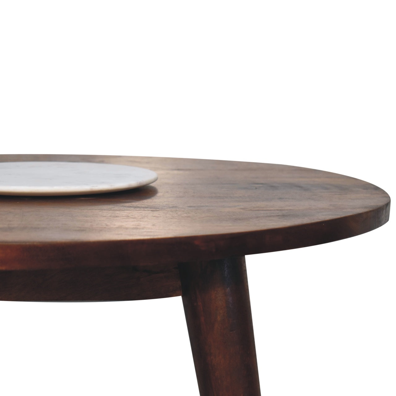 Solid Mango Wood End Table Round Nordic - Birmingham