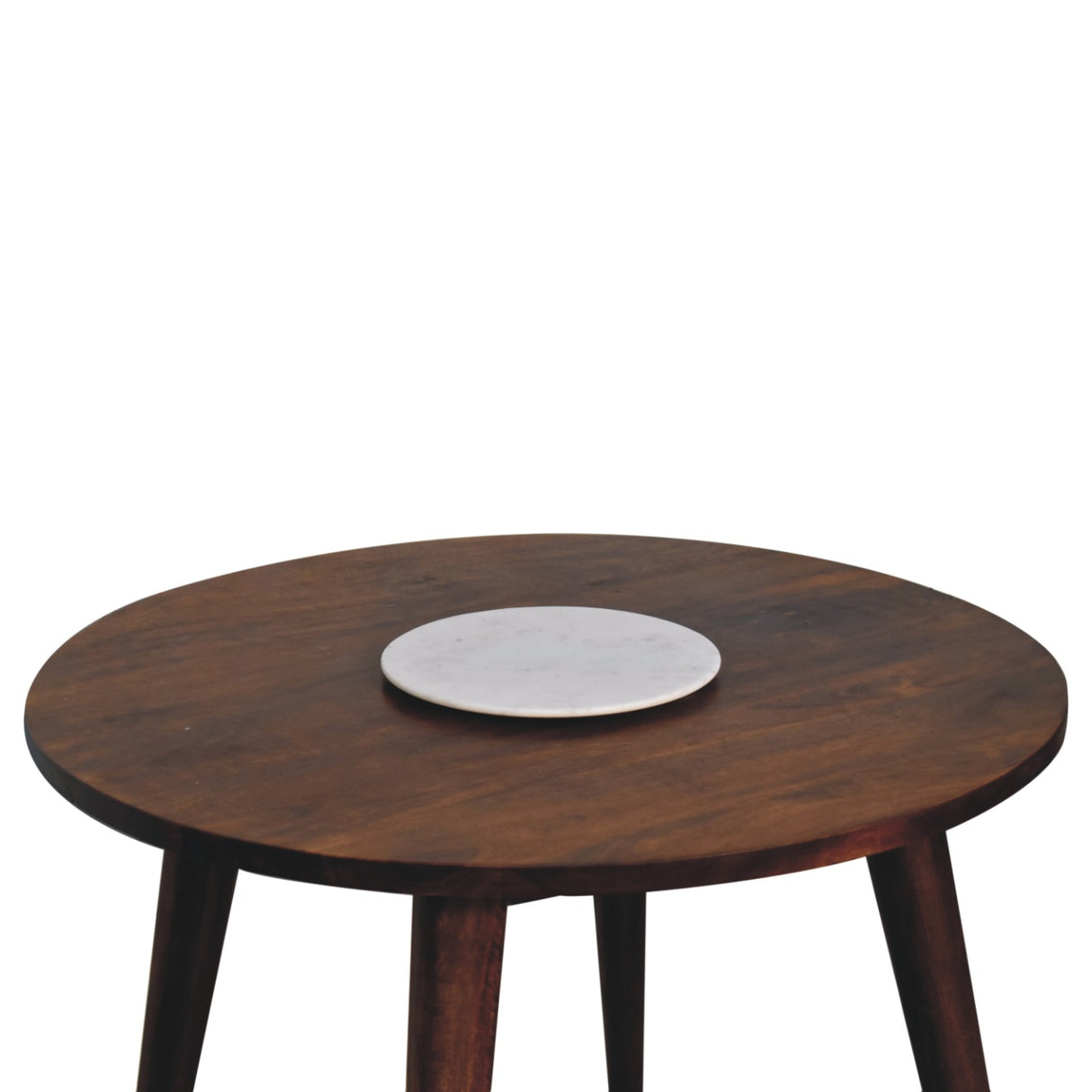Solid Mango Wood End Table Round Nordic - Birmingham