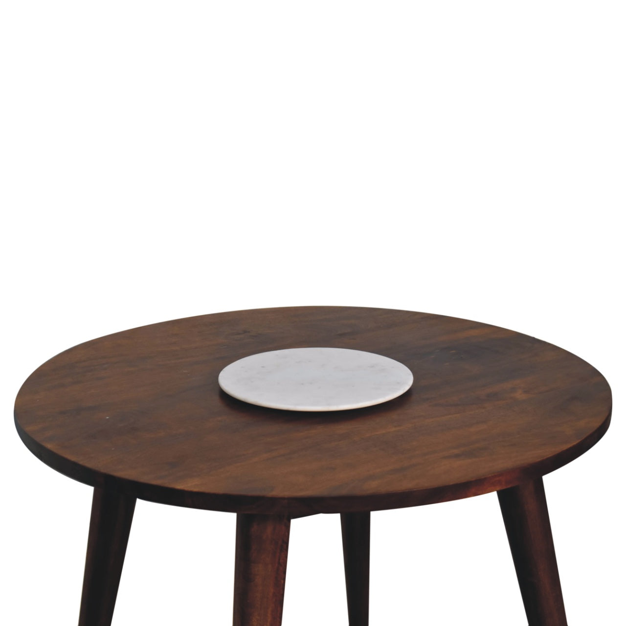 Solid Mango Wood End Table Round Nordic - Birmingham