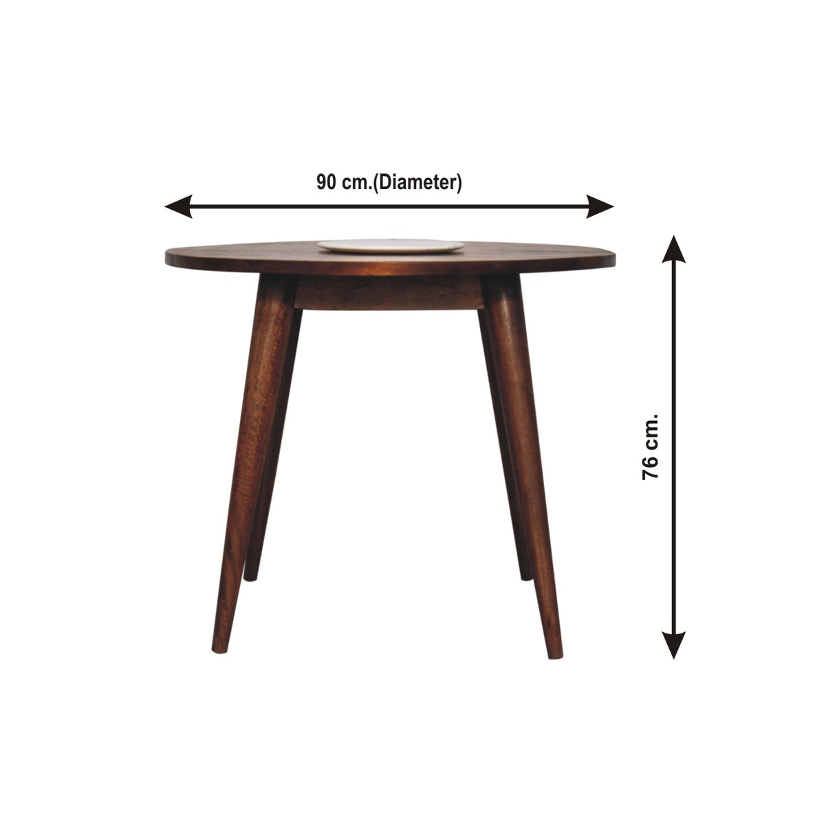 Solid Mango Wood End Table Round Nordic - Birmingham