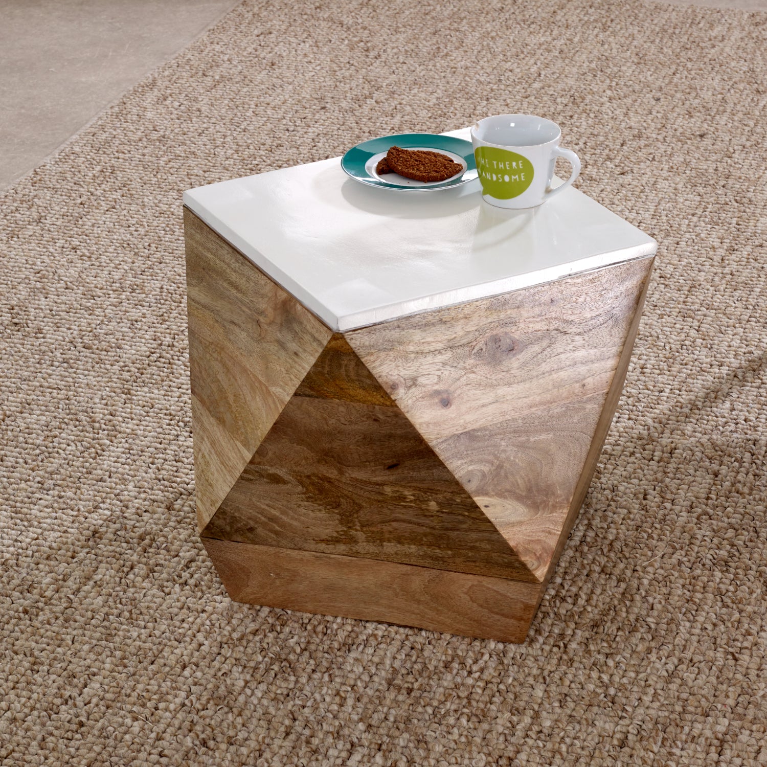 Solid Mango Wood Side Table - Alfie
