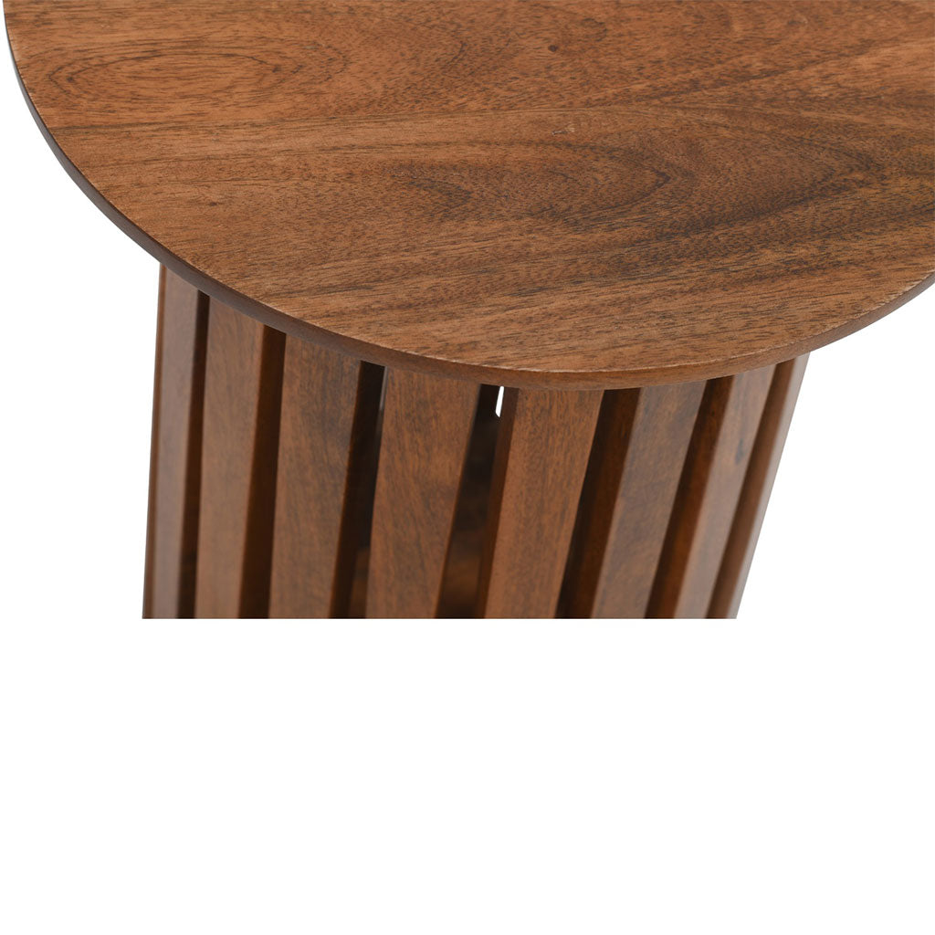 Solid Mango Wood Side Table Round - Inverley Designs
