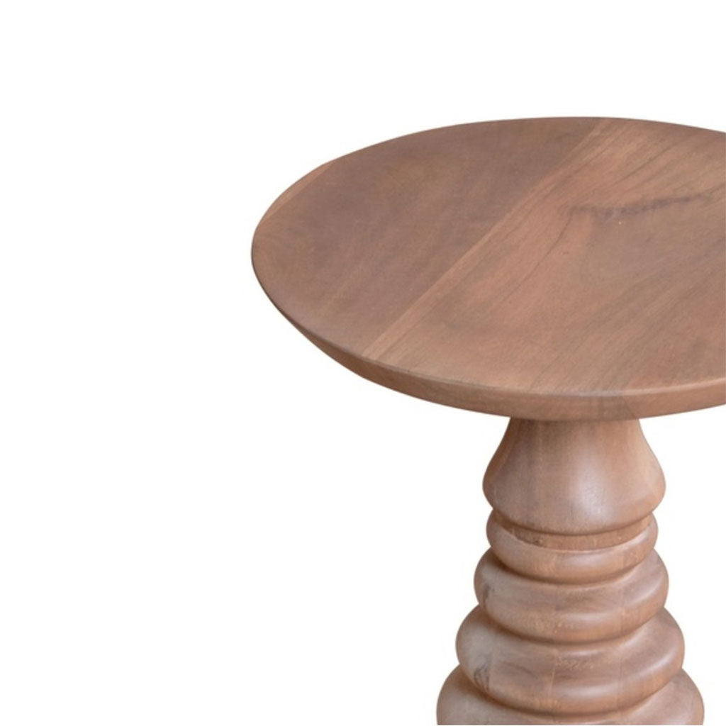 Solid Mango Wood Side Table Round - Valencia