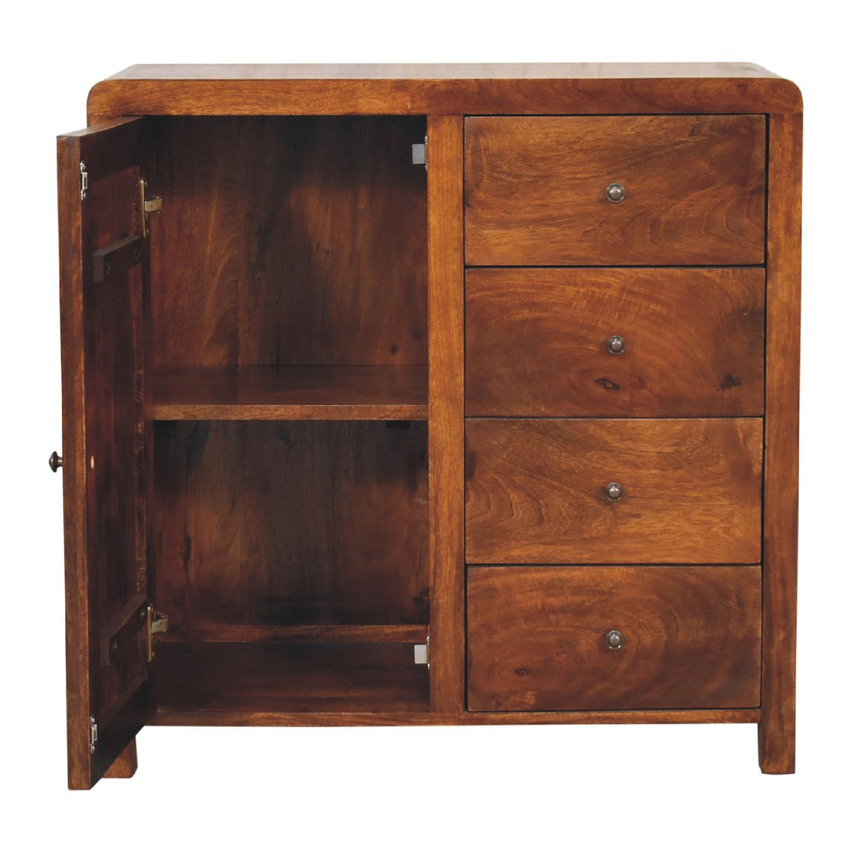 Solid Mango Wood Sideboard With 1 Door And 4 Drawers - Aspen