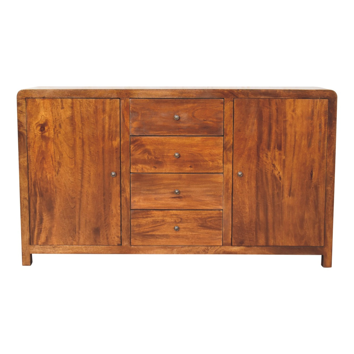 Solid Mango Wood Sideboard With 2 Doors And 4 Drawers - Aspen