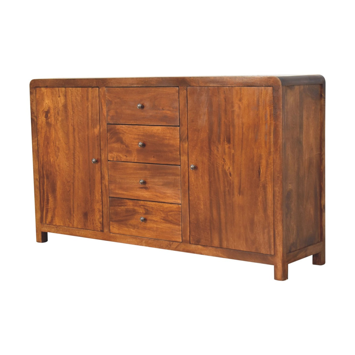 Solid Mango Wood Sideboard With 2 Doors And 4 Drawers - Aspen