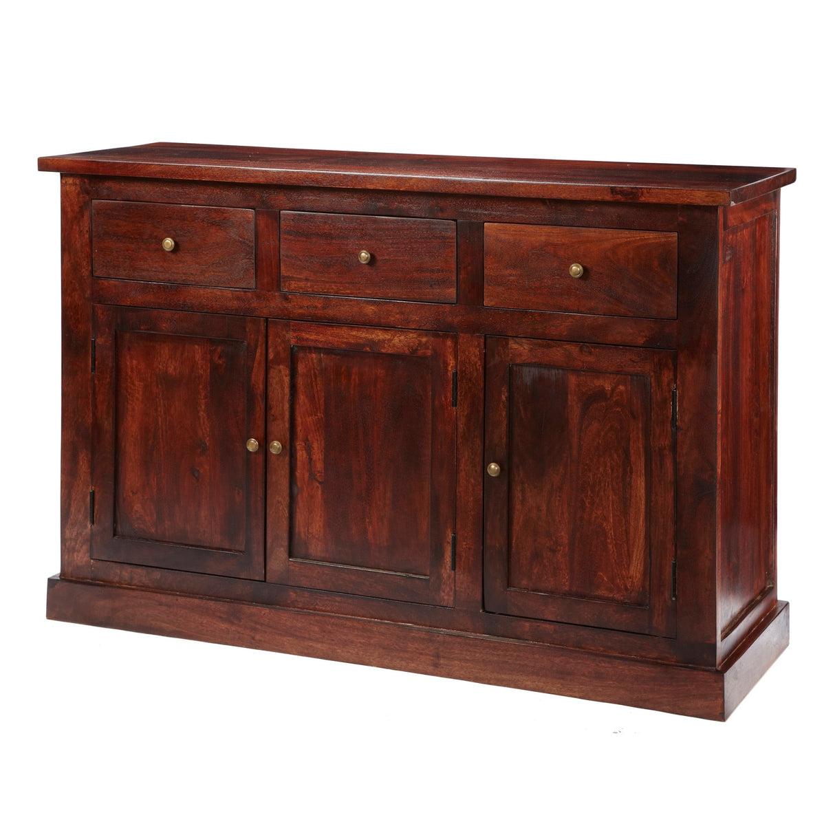 Solid Mango Wood Sideboard With 3 Doors And 3 Drawers - Jaipur