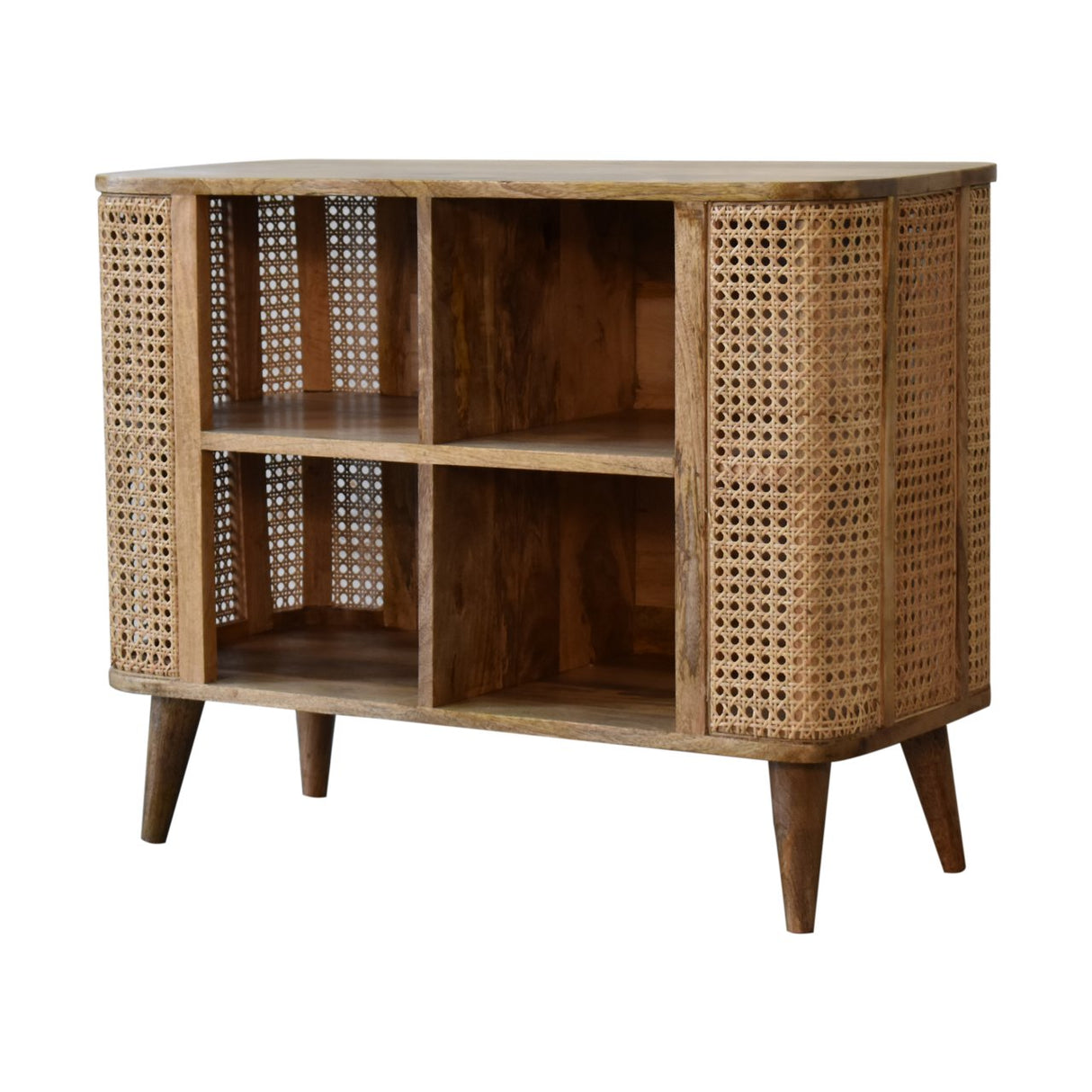 Solid Mango Wood Storage Cabinet Open - Larissa