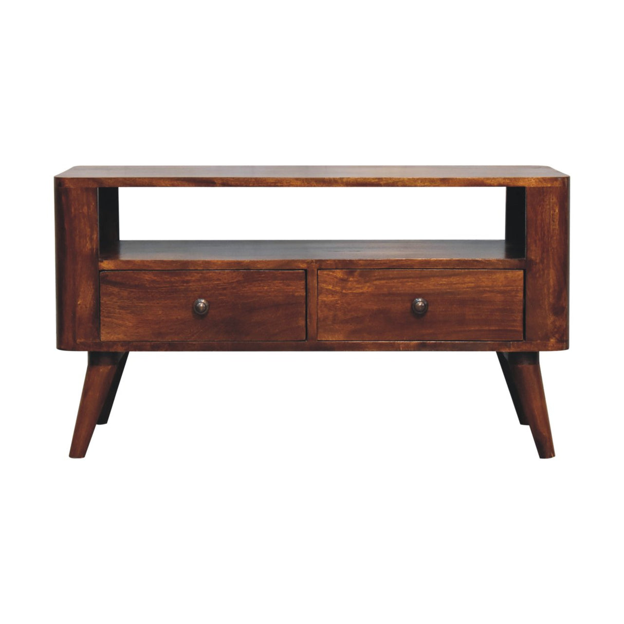 Solid Mango Wood TV Stand With 2 Drawers - Bera