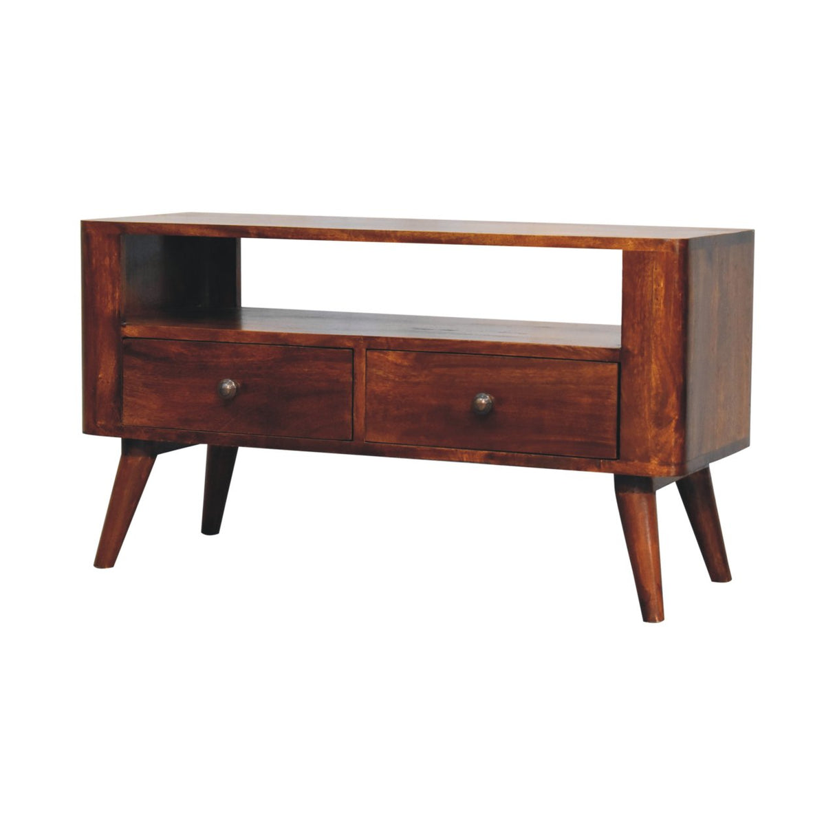 Solid Mango Wood TV Stand With 2 Drawers - Bera
