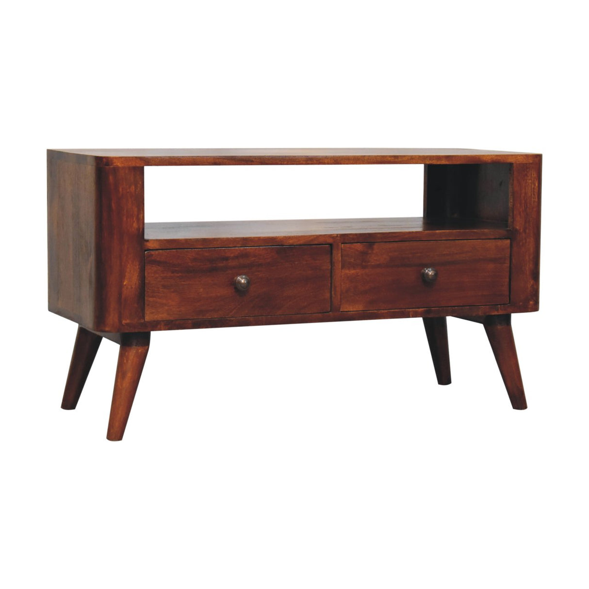 Solid Mango Wood TV Stand With 2 Drawers - Bera