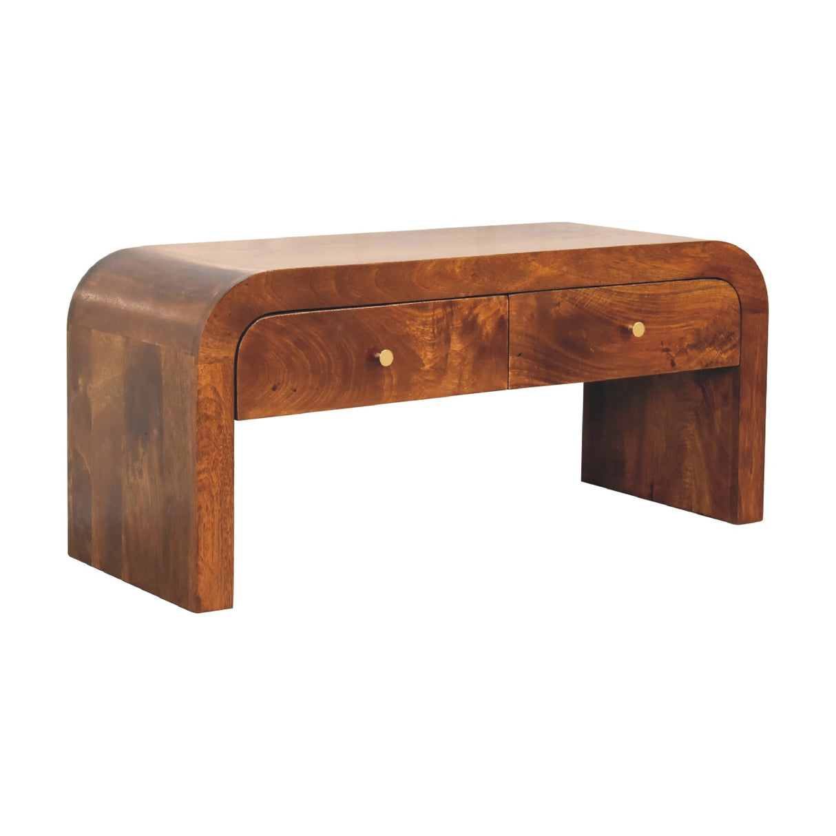 Solid Mango Wood TV Stand With 2 Drawers - Darcy