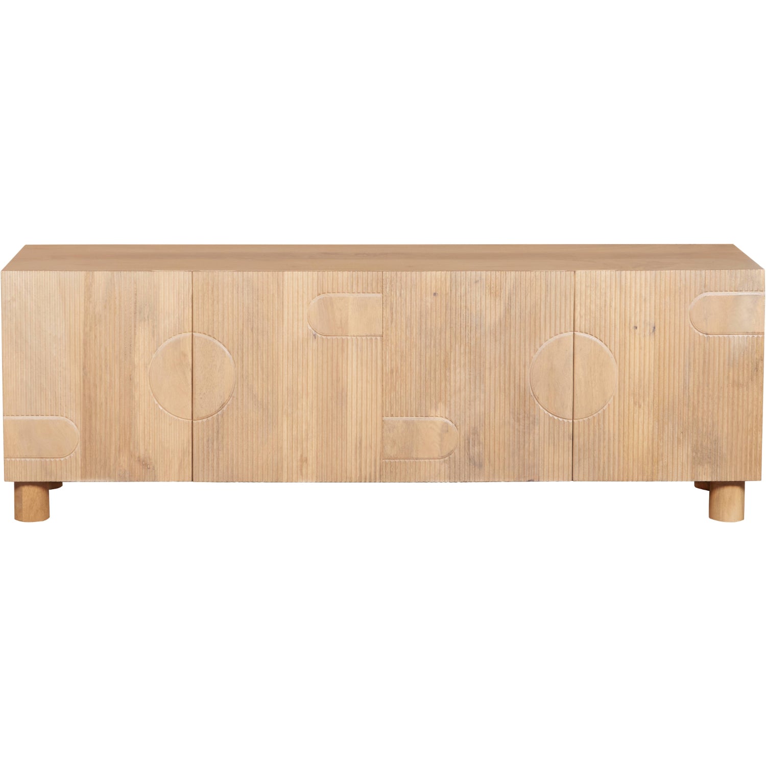 Solid Mango Wood TV Stand With 4 Doors - Austin