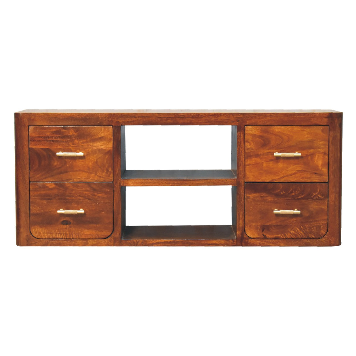 Solid Mango Wood TV Stand With 4 Drawers - Luca