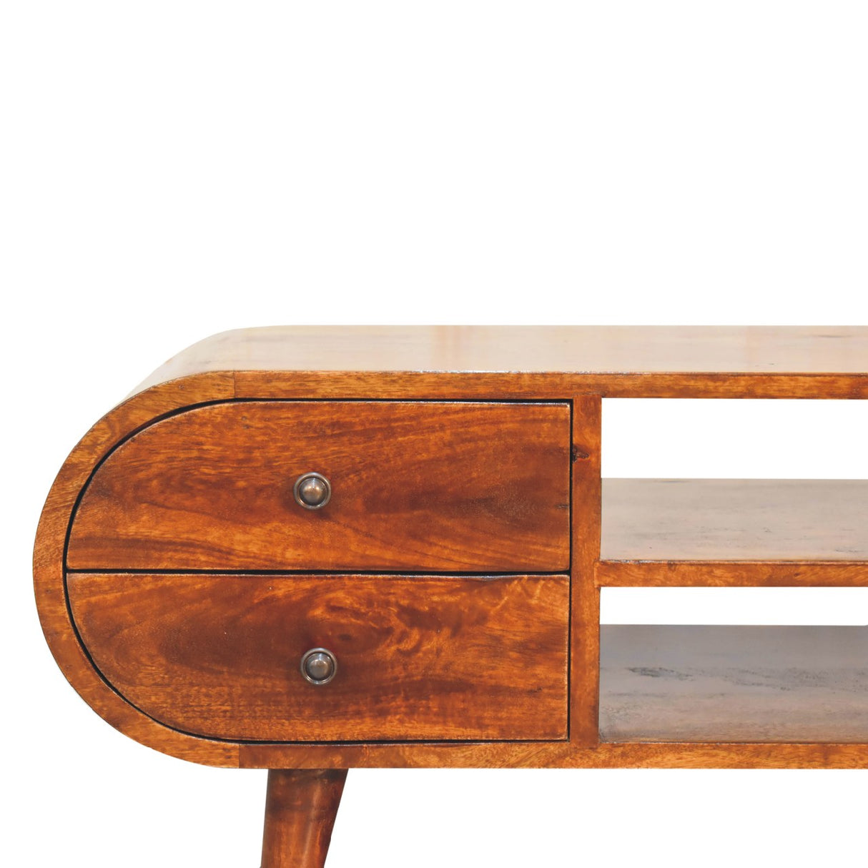 Solid Mango Wood TV Stand Circular With 4 Drawers - Birmingham